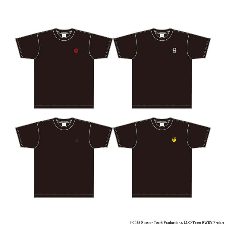 『RWBY 氷雪帝国』Tシャツ【ルビー・ローズ・ルシードドリーム / ワイス・シュニー・ナイトメアサイド / ブレイク・ベラドンナ・ルシードドリーム / ヤン・シャオロン・ルシードドリーム】